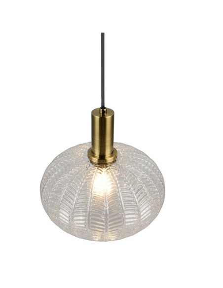 Luminária de teto pendente ELVEZIA com cúpula de vidro transparente, lâmpada não incluída (1 x E27 máx. 10W), IP20