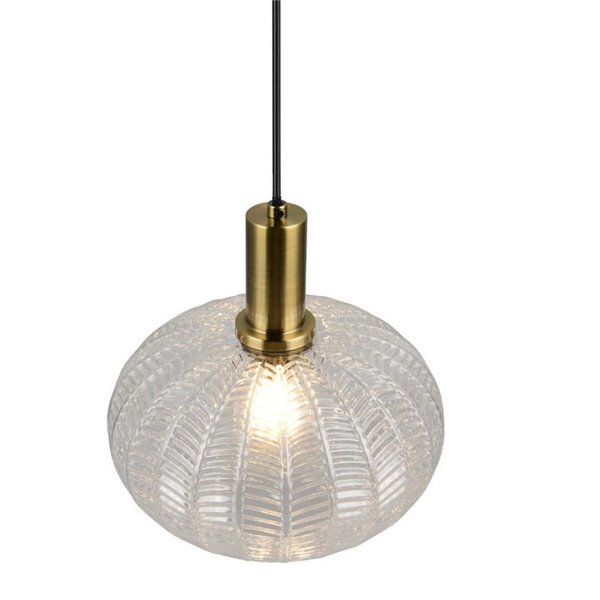 Luminária de teto pendente ELVEZIA com cúpula de vidro transparente, lâmpada não incluída (1 x E27 máx. 10W), IP20