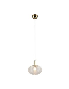 Suspension ELVEZIA avec abat-jour en verre transparent, ampoule non incluse (1 x E27 max. 10W), IP20