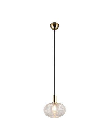 Lámpara colgante de techo ELVEZIA pantalla de vidrio transparente bombilla excl. 1xE27 max. 10W IP20
