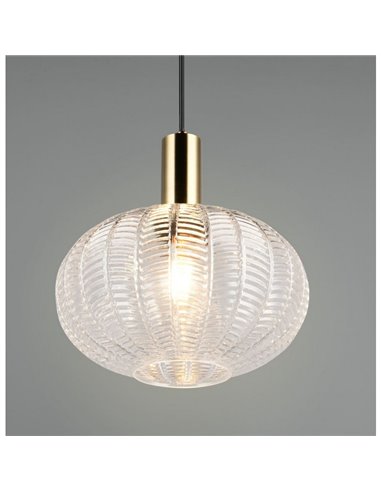 Lámpara colgante de techo ELVEZIA pantalla de vidrio transparente bombilla excl. 1xE27 max. 10W IP20