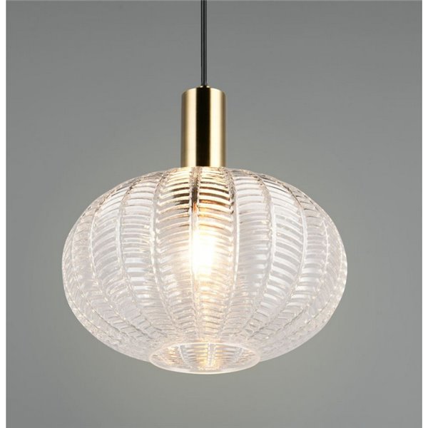 Lámpara colgante de techo ELVEZIA pantalla de vidrio transparente bombilla excl. 1xE27 max. 10W IP20