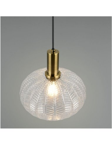 Lámpara colgante de techo ELVEZIA pantalla de vidrio transparente bombilla excl. 1xE27 max. 10W IP20