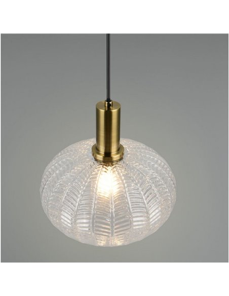 Lámpara colgante de techo ELVEZIA pantalla de vidrio transparente bombilla excl. 1xE27 max. 10W IP20