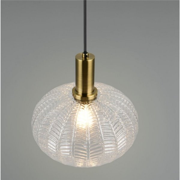 Luminária de teto pendente ELVEZIA com cúpula de vidro transparente, lâmpada não incluída (1 x E27 máx. 10W), IP20