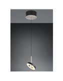 Lámpara colgante LED GUANO 8W 850lm, regulable DIP SWITCH 2300+3000+4000K IP20 Níquel mate
