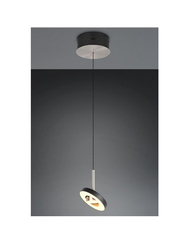 Lámpara colgante LED GUANO 8W 850lm, regulable DIP SWITCH 2300+3000+4000K IP20 Níquel mate