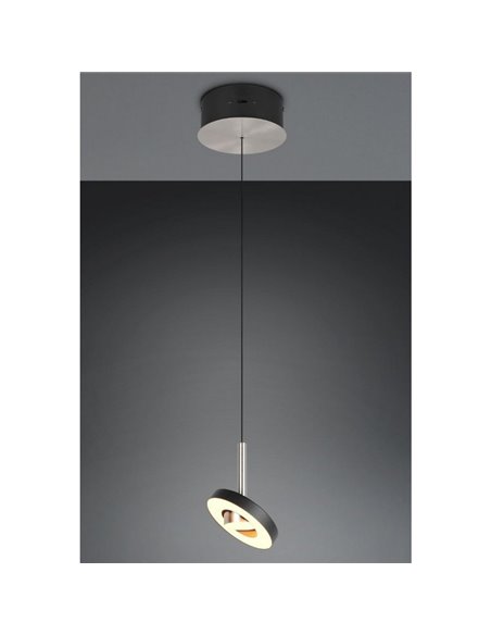 Lámpara colgante LED GUANO 8W 850lm, regulable DIP SWITCH 2300+3000+4000K IP20 Níquel mate