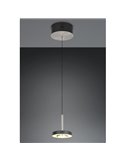 Lámpara colgante LED GUANO 8W 850lm, regulable DIP SWITCH 2300+3000+4000K IP20 Níquel mate