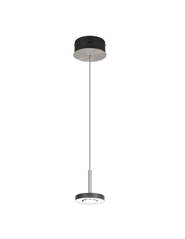 Lámpara colgante LED GUANO 8W 850lm, regulable DIP SWITCH 2300+3000+4000K IP20 Níquel mate