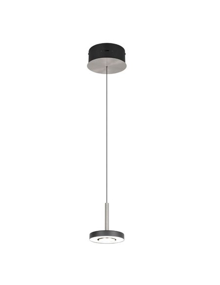 Lámpara colgante LED GUANO 8W 850lm, regulable DIP SWITCH 2300+3000+4000K IP20 Níquel mate