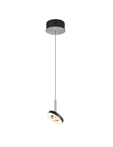 Lámpara colgante LED GUANO 8W 850lm, regulable DIP SWITCH 2300+3000+4000K IP20 Níquel mate