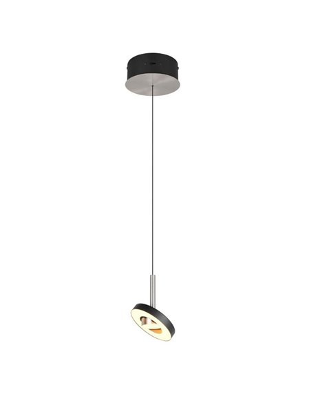 Lámpara colgante LED GUANO 8W 850lm, regulable DIP SWITCH 2300+3000+4000K IP20 Níquel mate