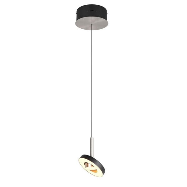 Lámpara colgante LED GUANO 8W 850lm, regulable DIP SWITCH 2300+3000+4000K IP20 Níquel mate