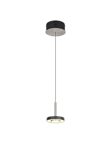 Lámpara colgante LED GUANO 8W 850lm, regulable DIP SWITCH 2300+3000+4000K IP20 Níquel mate