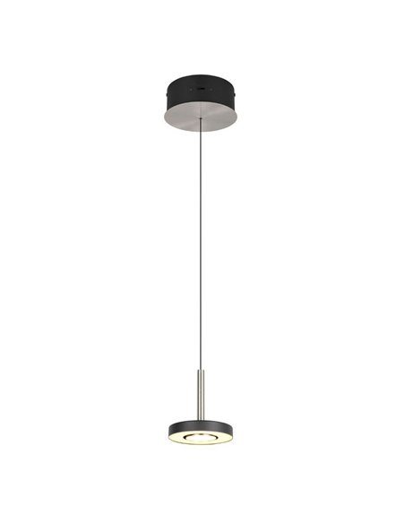 Lámpara colgante LED GUANO 8W 850lm, regulable DIP SWITCH 2300+3000+4000K IP20 Níquel mate