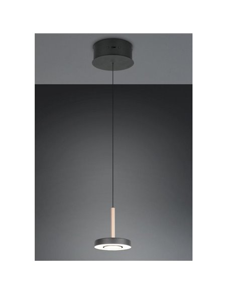 Luminária de teto LED GUANO 8W 850lm, dimerizável com interruptor DIP, 2300+3000+4000K, IP20, cor café.