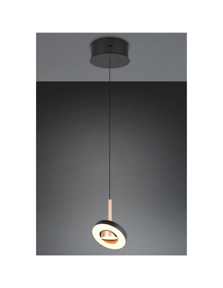 Luminária de teto LED GUANO 8W 850lm, dimerizável com interruptor DIP, 2300+3000+4000K, IP20, cor café.