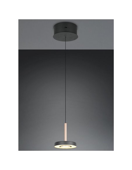 Lámpara de techo LED GUANO 8W 850lm, regulable DIP SWITCH 2300+3000+4000K IP20 Café