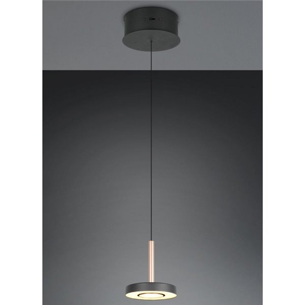 Luminária de teto LED GUANO 8W 850lm, dimerizável com interruptor DIP, 2300+3000+4000K, IP20, cor café.