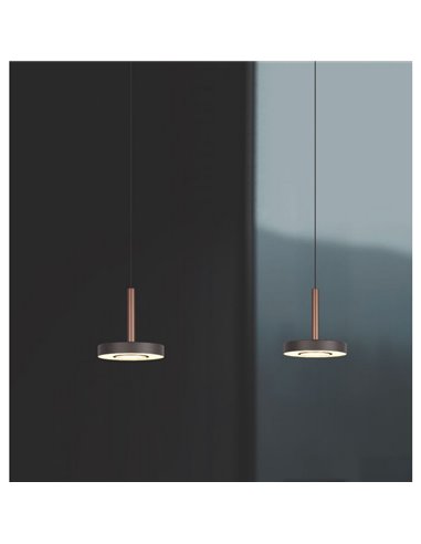 Luminária pendente LED GUANO 8W 850lm, dimerizável por DIP SWITCH 2300+3000+4000K IP20 Níquel Fosco