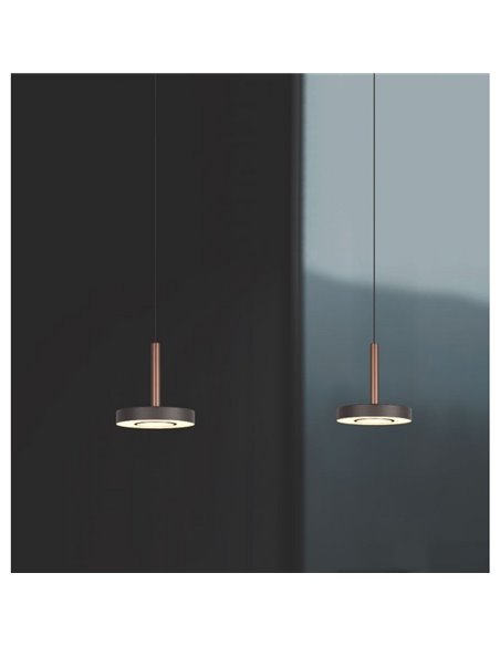 Luminária pendente LED GUANO 8W 850lm, dimerizável por DIP SWITCH 2300+3000+4000K IP20 Níquel Fosco