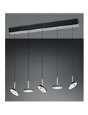 Lámpara de techo LED GUANO 5x8W 5x850lm regulable DIP SWITCH 2300+3000+4000K IP20 Níquel mate 