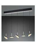 Lámpara de techo LED GUANO 5x8W 5x850lm regulable DIP SWITCH 2300+3000+4000K IP20 Níquel mate 