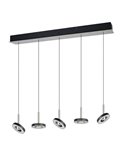 Lámpara de techo LED GUANO 5x8W 5x850lm regulable DIP SWITCH 2300+3000+4000K IP20 Níquel mate 