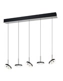 Plafonnier LED GUANO 5 x 8 W, 5 x 850 lm, dimmable par commutateur DIP, 2300 + 3000 + 4000 K, IP20, nickel mat