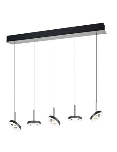 Lámpara de techo LED GUANO 5x8W 5x850lm regulable DIP SWITCH 2300+3000+4000K IP20 Níquel mate 
