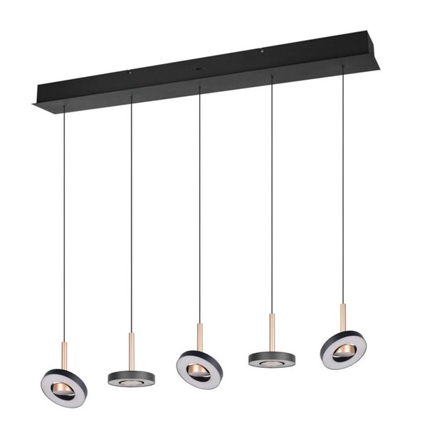 Luminária de teto LED GUANO 5x8W 5x850lm Dimerizável com Interruptor DIP 2300+3000+4000K IP20 Cor Café