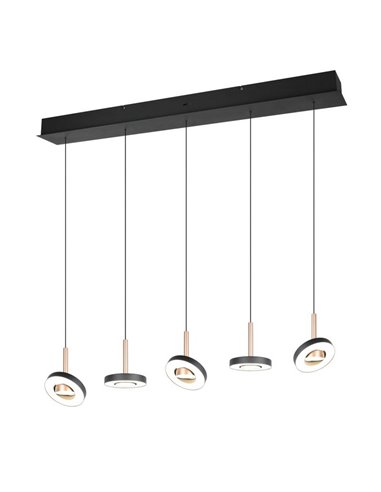 Lámpara de techo LED GUANO 5x8W 5x850lm regulable DIP SWITCH 2300+3000+4000K IP20 Café