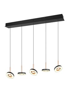 Plafonnier LED GUANO 5 x 8 W, 5 x 850 lm, dimmable, commutateur DIP, 2300 + 3000 + 4000 K, IP20, couleur café 2