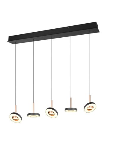 Lámpara de techo LED GUANO 5x8W 5x850lm regulable DIP SWITCH 2300+3000+4000K IP20 Café