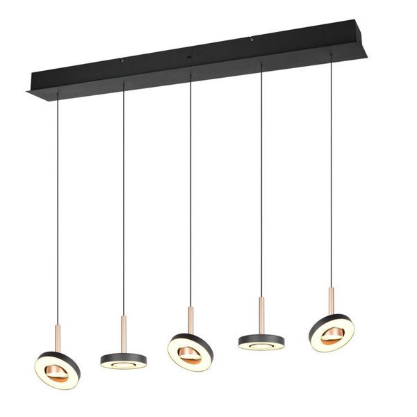 Lámpara de techo LED GUANO 5x8W 5x850lm regulable DIP SWITCH 2300+3000+4000K IP20 Café