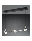 Lámpara de techo LED GUANO 5x8W 5x850lm regulable DIP SWITCH 2300+3000+4000K IP20 Café