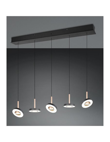 Lámpara de techo LED GUANO 5x8W 5x850lm regulable DIP SWITCH 2300+3000+4000K IP20 Café