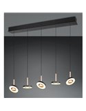 Lámpara de techo LED GUANO 5x8W 5x850lm regulable DIP SWITCH 2300+3000+4000K IP20 Café