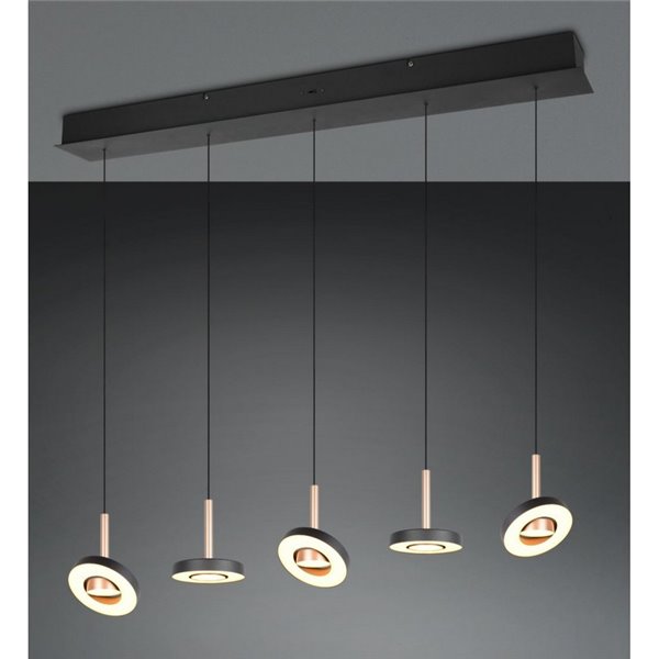 Lámpara de techo LED GUANO 5x8W 5x850lm regulable DIP SWITCH 2300+3000+4000K IP20 Café