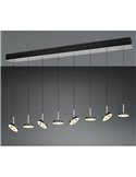 Lámpara LED colgante GUANO 8x8W 8x850lm regulable DIP SWITCH 2300+3000+4000K IP20 Níquel mate