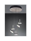 Lámpara de techo LED con plafón GUANO 5x8W 5X850lm DIP SWITCH 2300+3000+4000K IP20 Níquel mate