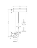Lámpara de techo LED con plafón GUANO 5x8W 5X850lm DIP SWITCH 2300+3000+4000K IP20 Café