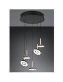 Lámpara de techo LED con plafón GUANO 5x8W 5X850lm DIP SWITCH 2300+3000+4000K IP20 Café