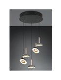 Lámpara de techo LED con plafón GUANO 5x8W 5X850lm DIP SWITCH 2300+3000+4000K IP20 Café