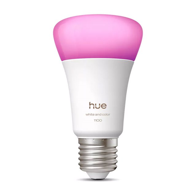 Ampoule LED intelligente Hue E27 A60 1100 lm, 8,1 W équivalent 75 W, dimmable, ambiance blanche et couleur, commande vocale