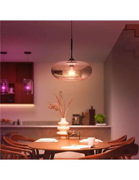 Bombilla LED inteligente Hue E27 A60 1100Lm, 8,1W equivalente 75W, regulable, White&Color Ambiance, control por voz