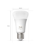 Ampoule LED intelligente Hue E27 A60 1100 lm, 8,1 W équivalent 75 W, dimmable, ambiance blanche et couleur, commande vocale