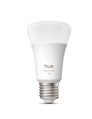 Bombilla LED inteligente Hue E27 A60 1100Lm, 8,1W equivalente 75W, regulable, White&Color Ambiance, control por voz