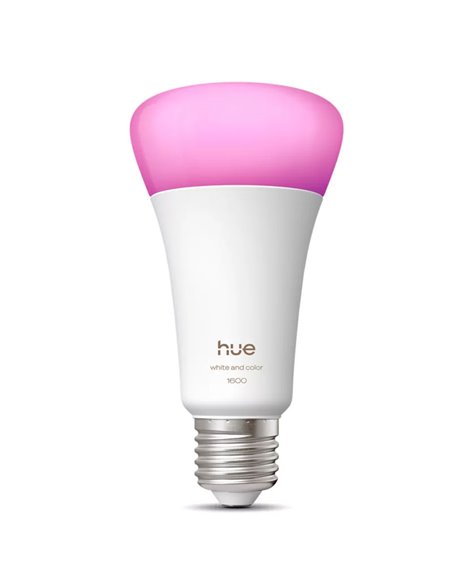 Bombilla LED inteligente potente Hue E27 A67 1600Lm, 11,8W equivalente 100W, regulable, White&Color Ambiance